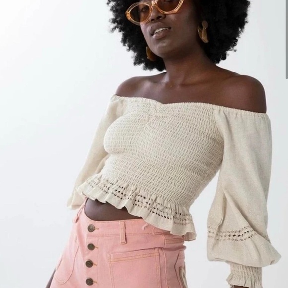 New Spell Lola Ruched Off Shoulder Top - Picture 3 of 12